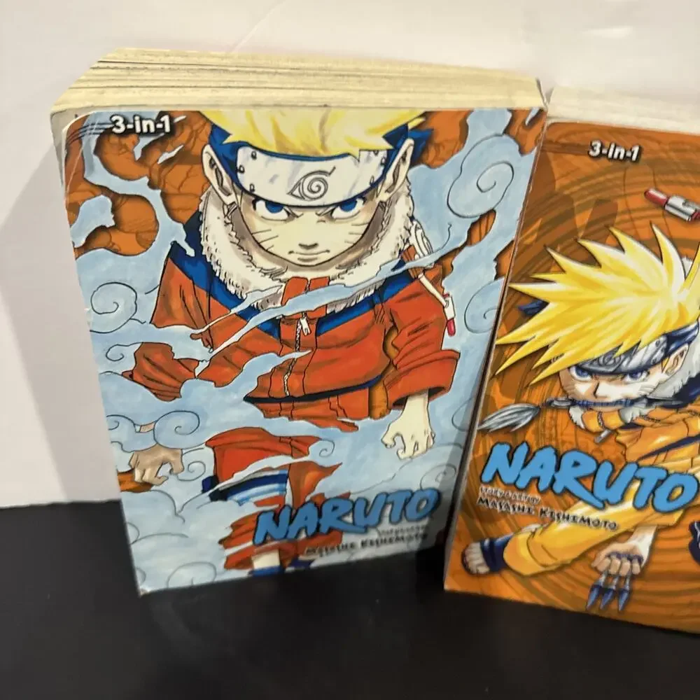 Naruto 3-in-1 Vols 1-6 & Itachi’s Story Midnight Light Novel Manga Viz Set